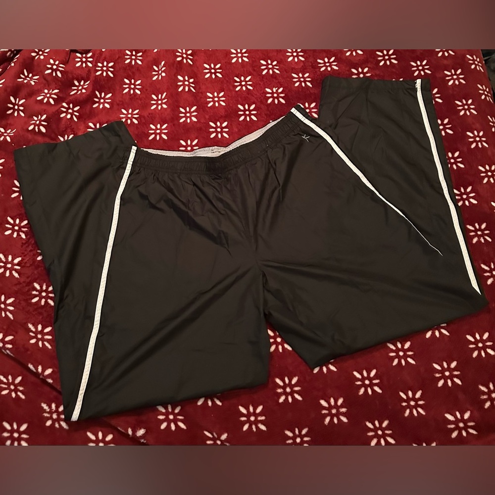 Danskin Now Black Track Pants with White Stripes